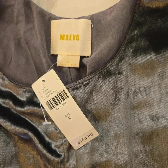 NWT Anthropologie x Maeve Crushed Velvet Wide Leg Jumpsuit Purple Size Small - Picture 6 of 9